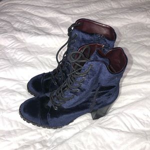 Jessica Simpson velvet combat boots